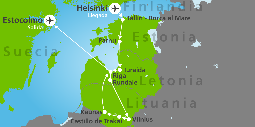 Con este viaje organizado por Escandinavia de 9 días podrás conocer las maravillas de Helsinki, Tallín, Riga, Vilnius, Estocolmo y Kaunas. 7