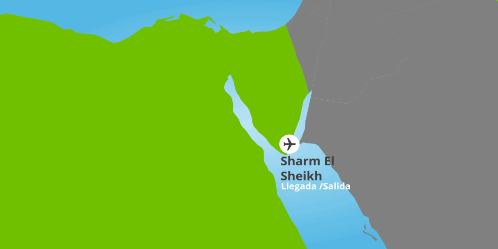 Mapa del viaje: Viaje a Sharm El Sheikh en todo incluido con vuelo directo de 8 días