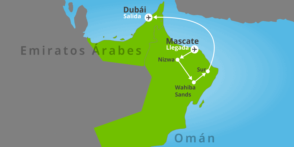 Con nuestro viaje de 11 días podrás descubrir las ciudades y desiertos de Omán. Además, visitaremos Dubái que nos deleitará con sus impresionantes rascacielos y Abu Dhabi. 7