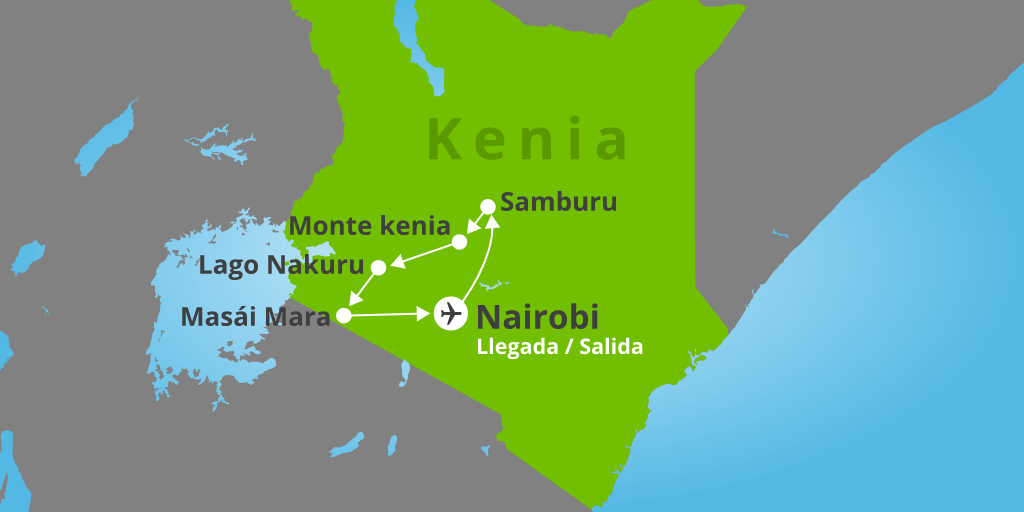 Sumérgete en África con este viaje organizado con safari por Kenia. Estos 7 días recorreremos Samburu, Aberdare, el lago Nakuru y Masái Mara 7