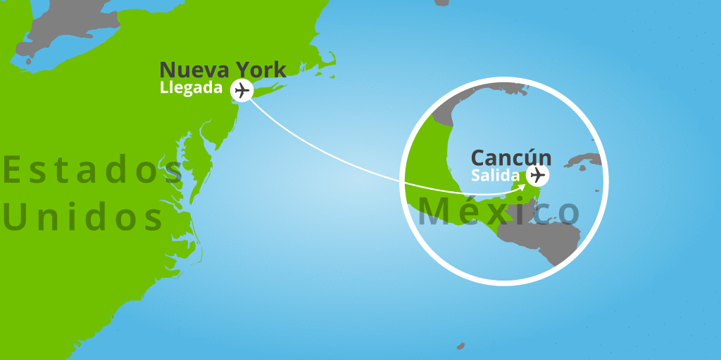 Mapa del viaje: Viaje a Nueva York y Riviera Maya de 10 días