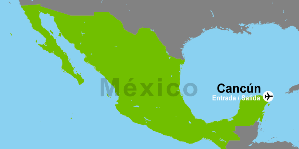 Mapa del viaje: Viaje a Cancún todo incluido en 9 días