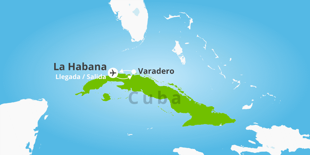 Mapa del viaje: Viaje a Cuba por La Habana y las playas de Varadero de 9 días
