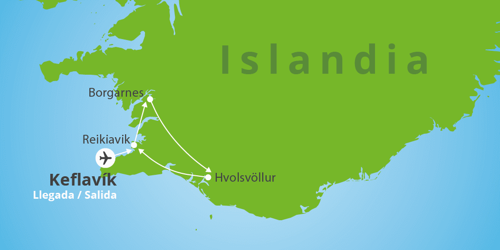 Mapa del viaje: Viaje a Islandia 6 días