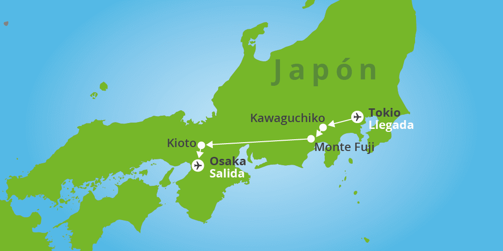 Mapa del viaje: Viaje a Japón esencial en 9 días