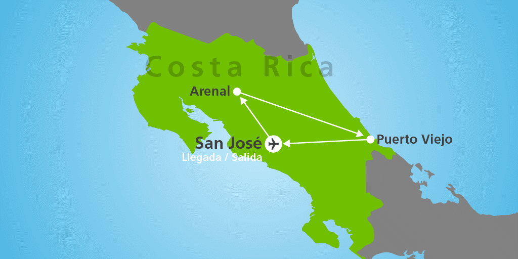Mapa del viaje: Viaje por la costa caribeña de Costa Rica en 9 días