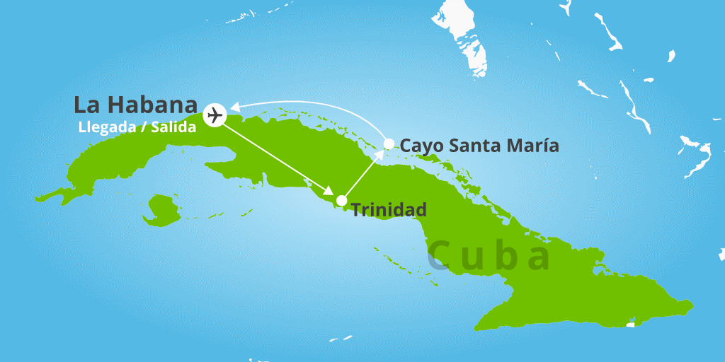Mapa del viaje: Viaje por La Habana, Trinidad y Cayo Santa María en 9 días