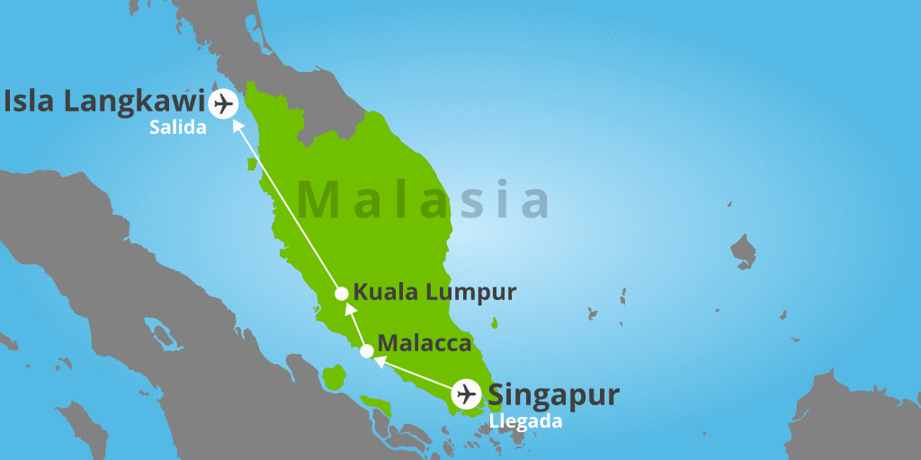 Mapa del viaje: Viaje por Malasia y Singapur con Isla Langkawi de 12 días
