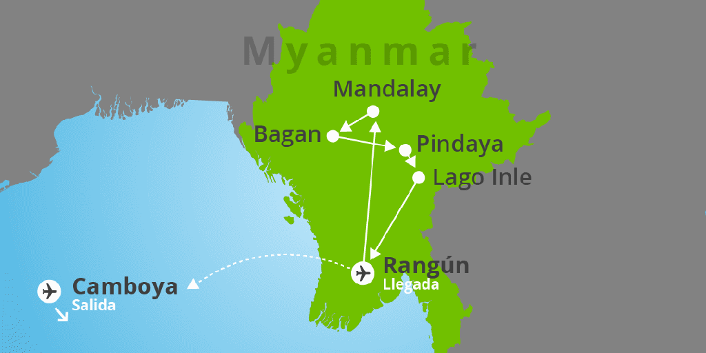 Combina dos de los países más impresionantes del sudeste asiático con este viaje a Myanmar y Camboya. Descubre las mejores pagodas y palacios. 7