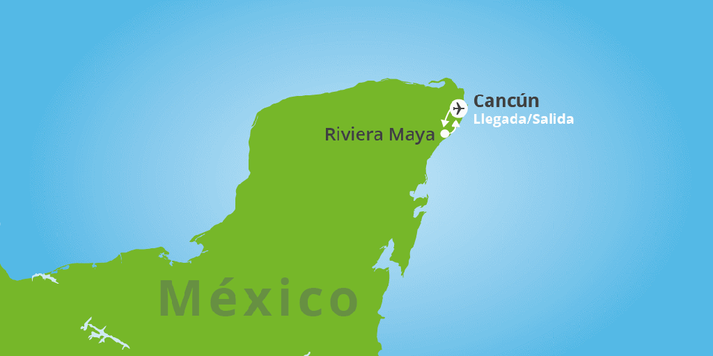Mapa del viaje: Viaje a Riviera Maya todo incluido en 9 días