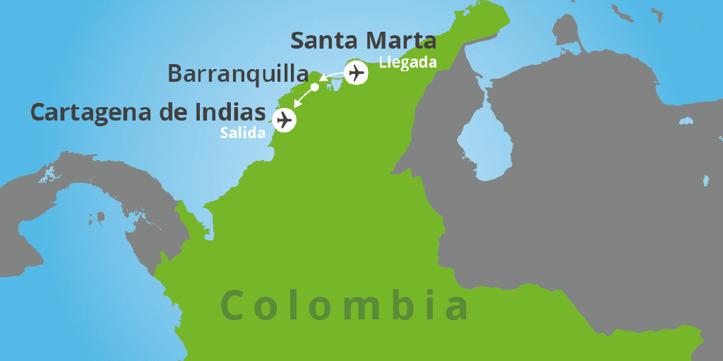 Mapa del viaje: Viaje a las joyas del Caribe colombiano en 10 días