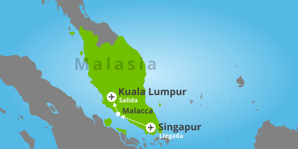 Mapa del viaje: Viaje de Singapur a Malasia en 9 días: fusión de culturas y modernidad