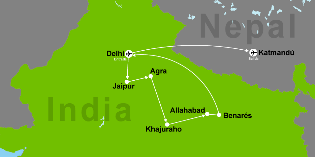 Sumérgete en la cultura asiática con este viaje a India y Nepal. Explora el Triángulo de Oro con Delhi, Jaipur y Agra, ceremonias religiosas en Benarés y descubre la cultura budista en Katmandú. 7
