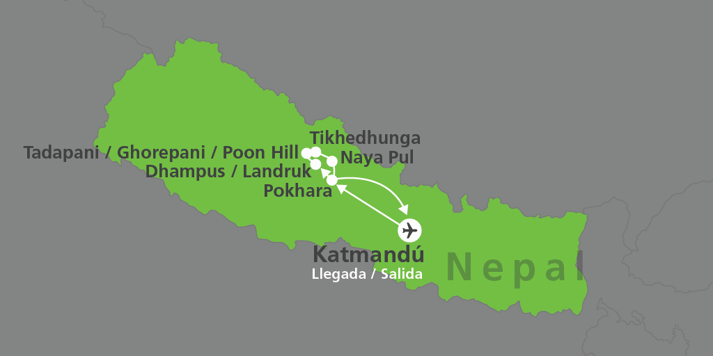 Un viaje a Nepal para explorar el Valle de Annapurna con una excursión a los pies del Himalaya. Descubre la cultura de Katmandú, los bellos templos budistas y disfruta de un amanecer en Annapurna. 7
