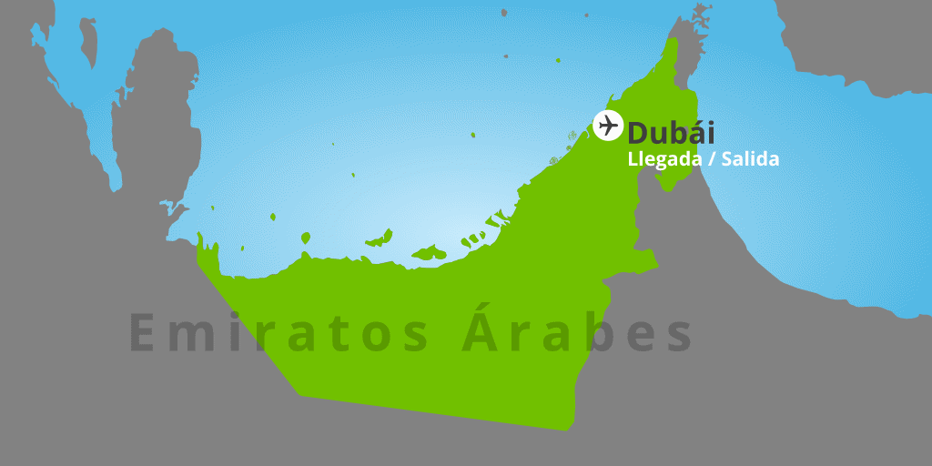 Mapa del viaje: Viaje organizado a Dubái de 7 días
