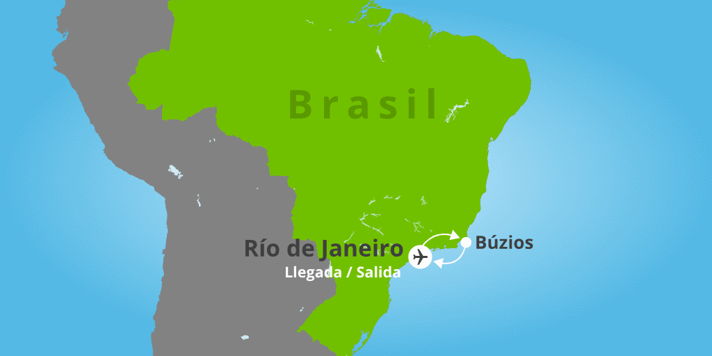Mapa del viaje: Viaje a Río de Janeiro y Búzios de 9 días
