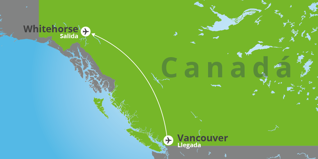 Este viaje a Vancouver te llevará al norte de Canadá, donde los paisajes exuberantes de Whitehorse se entremezclan con la Aurora Boreal. 7