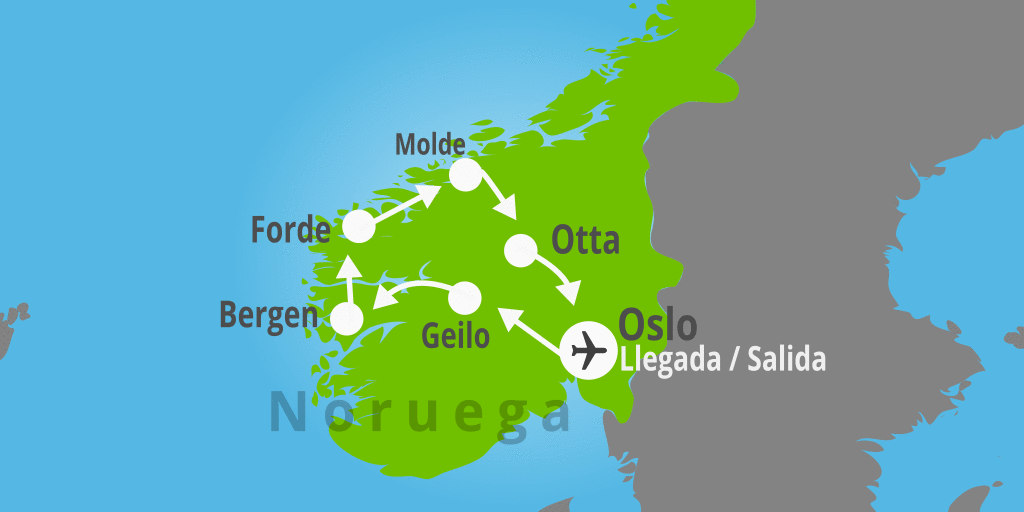 Con este viaje a Noruega podrás disfrutar de la impresionante belleza de los fiordos que se encuentran aquí, pasando por la famosa Ruta Atlántica, conocida como la Ruta de los Trolls. 7