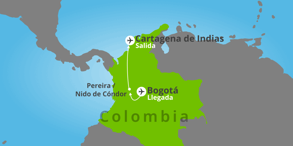 Mapa del viaje: Viaje a la Colombia más cautivante en 11 días