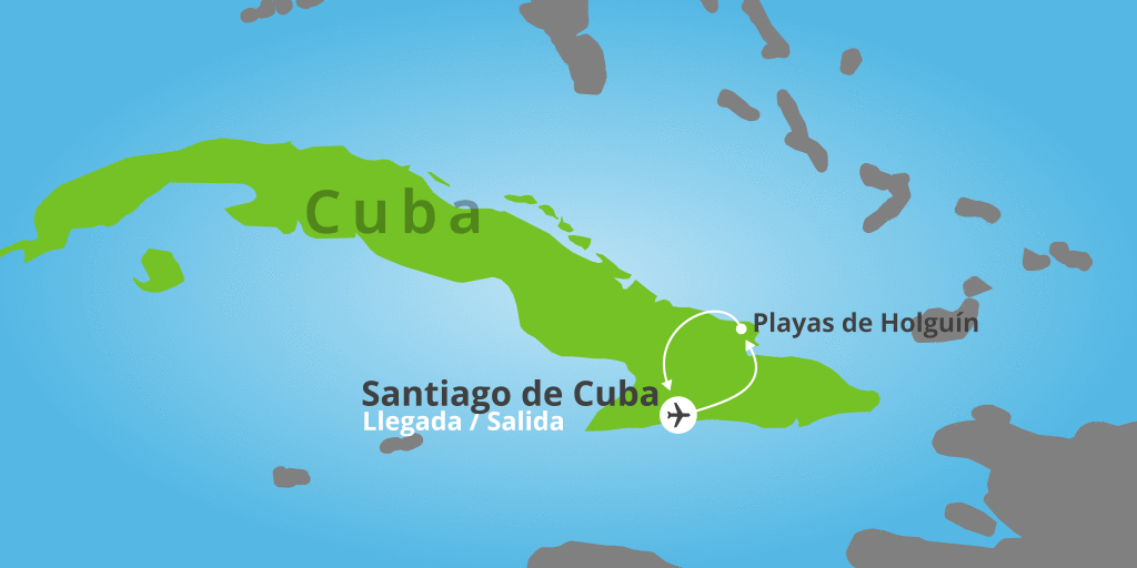 Mapa del viaje: Viaje a Cuba y playas tropicales de Holguín en 9 días