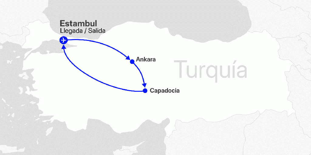 Mapa del viaje: Viaje a Estambul y Capadocia en 8 días