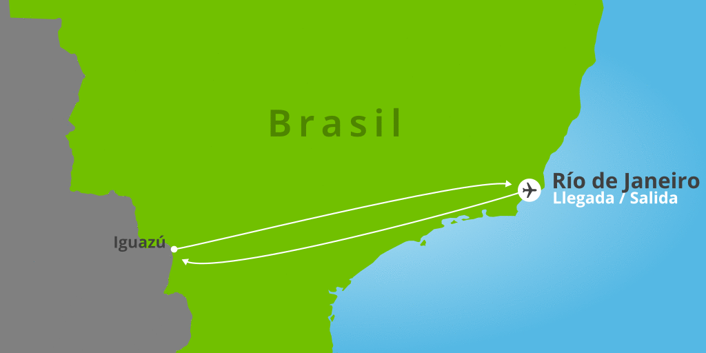 Mapa del viaje: Viaje a Río de Janeiro e Iguazú de 9 días