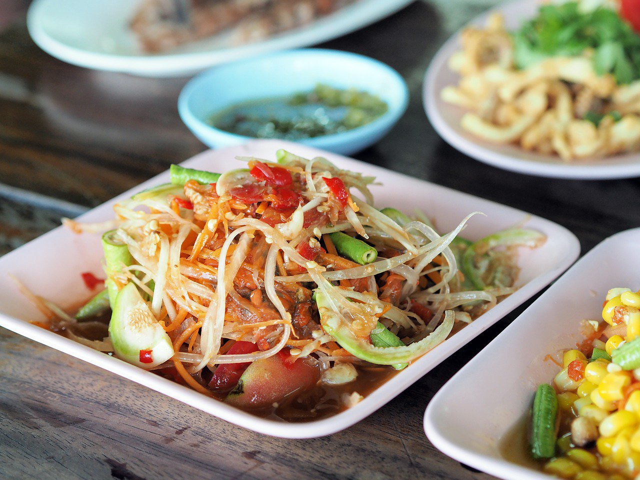 comida picante en tailandia - ensalada
