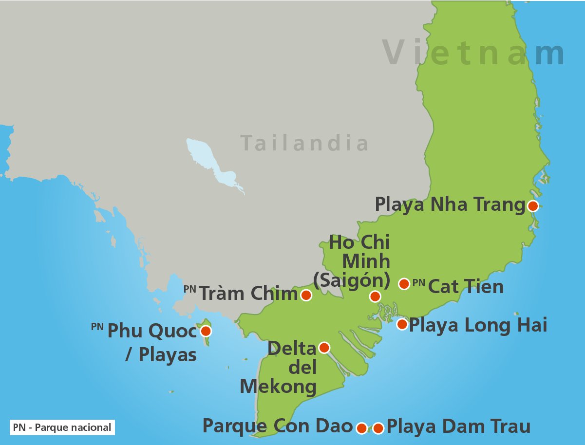 Mapa del Sur